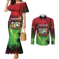 Suriname Independence Day Couples Matching Mermaid Dress and Long Sleeve Button Shirt Wan Switi Srefidensi Dey - Wonder Print Shop