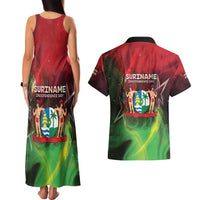 Suriname Independence Day Couples Matching Tank Maxi Dress and Hawaiian Shirt Wan Switi Srefidensi Dey - Wonder Print Shop