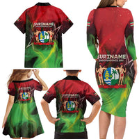 Suriname Independence Day Family Matching Long Sleeve Bodycon Dress and Hawaiian Shirt Wan Switi Srefidensi Dey - Wonder Print Shop