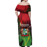 Suriname Independence Day Family Matching Off Shoulder Maxi Dress and Hawaiian Shirt Wan Switi Srefidensi Dey - Wonder Print Shop