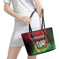 Suriname Independence Day Leather Tote Bag Wan Switi Srefidensi Dey - Wonder Print Shop