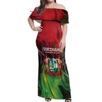 Suriname Independence Day Off Shoulder Maxi Dress Wan Switi Srefidensi Dey - Wonder Print Shop