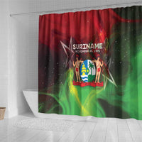 Suriname Independence Day Shower Curtain Wan Switi Srefidensi Dey - Wonder Print Shop