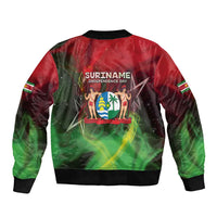 Suriname Independence Day Sleeve Zip Bomber Jacket Wan Switi Srefidensi Dey - Wonder Print Shop