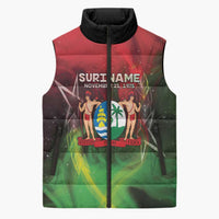 Suriname Independence Day Sleeveless Puffer Jacket Wan Switi Srefidensi Dey - Wonder Print Shop