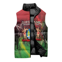 Suriname Independence Day Sleeveless Puffer Jacket Wan Switi Srefidensi Dey - Wonder Print Shop