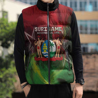 Suriname Independence Day Sleeveless Puffer Jacket Wan Switi Srefidensi Dey - Wonder Print Shop