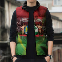 Suriname Independence Day Sleeveless Puffer Jacket Wan Switi Srefidensi Dey - Wonder Print Shop
