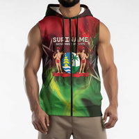 Suriname Independence Day Sleeveless Zip Hoodie Wan Switi Srefidensi Dey - Wonder Print Shop
