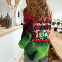 Suriname Independence Day Women Casual Shirt Wan Switi Srefidensi Dey - Wonder Print Shop