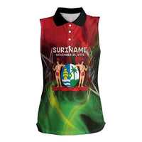 Suriname Independence Day Women Sleeveless Polo Shirt Wan Switi Srefidensi Dey - Wonder Print Shop