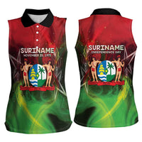 Suriname Independence Day Women Sleeveless Polo Shirt Wan Switi Srefidensi Dey - Wonder Print Shop