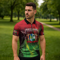 Suriname Independence Day Zipper Polo Shirt Wan Switi Srefidensi Dey - Wonder Print Shop