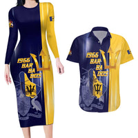 Barbados Independence Day Couples Matching Long Sleeve Bodycon Dress and Hawaiian Shirt Proud To Be Barbadian - Wonder Print Shop