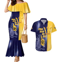 Barbados Independence Day Couples Matching Mermaid Dress and Hawaiian Shirt Proud To Be Barbadian - Wonder Print Shop
