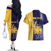 Barbados Independence Day Couples Matching Off The Shoulder Long Sleeve Dress and Hawaiian Shirt Proud To Be Barbadian - Wonder Print Shop