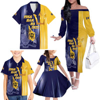 Barbados Independence Day Family Matching Off The Shoulder Long Sleeve Dress and Hawaiian Shirt Proud To Be Barbadian - Wonder Print Shop