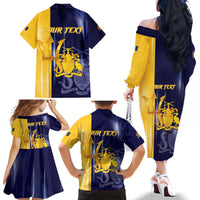 Barbados Independence Day Family Matching Off The Shoulder Long Sleeve Dress and Hawaiian Shirt Proud To Be Barbadian - Wonder Print Shop