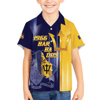 Barbados Independence Day Family Matching Off Shoulder Short Dress and Hawaiian Shirt Proud To Be Barbadian - Wonder Print Shop