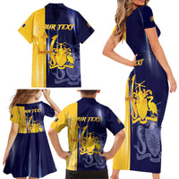 Barbados Independence Day Family Matching Short Sleeve Bodycon Dress and Hawaiian Shirt Proud To Be Barbadian - Wonder Print Shop