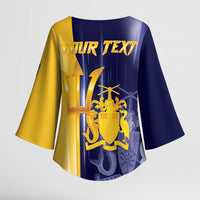 Barbados Independence Day Kimono Sleeve Blouse Proud To Be Barbadian - Wonder Print Shop