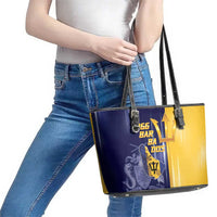 Barbados Independence Day Leather Tote Bag Proud To Be Barbadian - Wonder Print Shop
