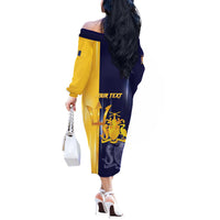 Barbados Independence Day Off The Shoulder Long Sleeve Dress Proud To Be Barbadian - Wonder Print Shop