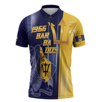 Barbados Independence Day Zipper Polo Shirt Proud To Be Barbadian - Wonder Print Shop