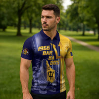 Barbados Independence Day Zipper Polo Shirt Proud To Be Barbadian - Wonder Print Shop
