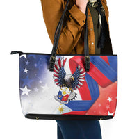 Filipino American History Month Leather Tote Bag Philippines Proud Of My Roots - Wonder Print Shop
