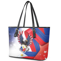 Filipino American History Month Leather Tote Bag Philippines Proud Of My Roots - Wonder Print Shop