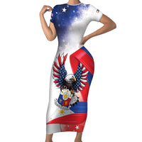 Filipino American History Month Short Sleeve Bodycon Dress Philippines Proud Of My Roots - Wonder Print Shop