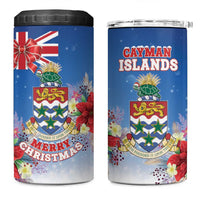 Cayman Islands Christmas 4 in 1 Can Cooler Tumbler Coquette Bow Xmas Vibe - Wonder Print Shop