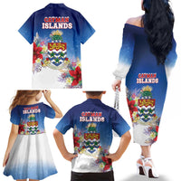 Cayman Islands Christmas Family Matching Off The Shoulder Long Sleeve Dress and Hawaiian Shirt Coquette Bow Xmas Vibe - Wonder Print Shop