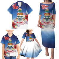 Cayman Islands Christmas Family Matching Puletasi and Hawaiian Shirt Coquette Bow Xmas Vibe - Wonder Print Shop