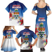 Cayman Islands Christmas Family Matching Summer Maxi Dress and Hawaiian Shirt Coquette Bow Xmas Vibe - Wonder Print Shop