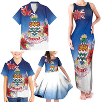 Cayman Islands Christmas Family Matching Tank Maxi Dress and Hawaiian Shirt Coquette Bow Xmas Vibe - Wonder Print Shop