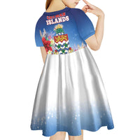 Cayman Islands Christmas Kid Short Sleeve Dress Coquette Bow Xmas Vibe - Wonder Print Shop