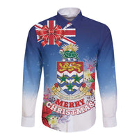 Cayman Islands Christmas Long Sleeve Button Shirt Coquette Bow Xmas Vibe - Wonder Print Shop