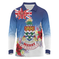 Cayman Islands Christmas Long Sleeve Polo Shirt Coquette Bow Xmas Vibe - Wonder Print Shop