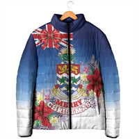 Cayman Islands Christmas Padded Jacket Coquette Bow Xmas Vibe - Wonder Print Shop
