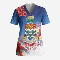 Cayman Islands Christmas Scrub Top Coquette Bow Xmas Vibe - Wonder Print Shop