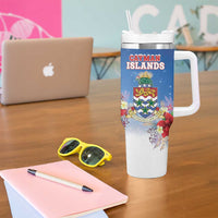 Cayman Islands Christmas Tumbler With Handle Coquette Bow Xmas Vibe - Wonder Print Shop