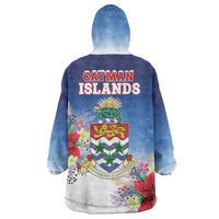 Cayman Islands Christmas Wearable Blanket Hoodie Coquette Bow Xmas Vibe - Wonder Print Shop