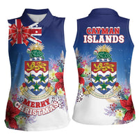 Cayman Islands Christmas Women Sleeveless Polo Shirt Coquette Bow Xmas Vibe - Wonder Print Shop