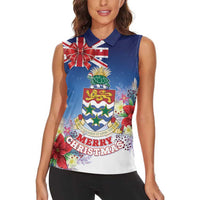 Cayman Islands Christmas Women Sleeveless Polo Shirt Coquette Bow Xmas Vibe - Wonder Print Shop