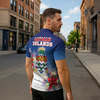 Cayman Islands Christmas Zipper Polo Shirt Coquette Bow Xmas Vibe - Wonder Print Shop