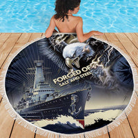 Navy Veteran 250th Anniversary Beach Blanket Forged Of Salt And Steel - Wonder Print Shop