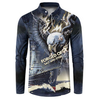Navy Veteran 250th Anniversary Button Sweatshirt Forged Of Salt And Steel - Wonder Print Shop