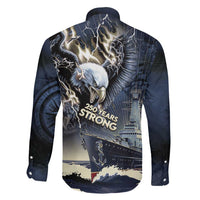 Navy Veteran 250th Anniversary Family Matching Long Sleeve Bodycon Dress and Hawaiian Shirt Forged Of Salt And Steel - Wonder Print Shop